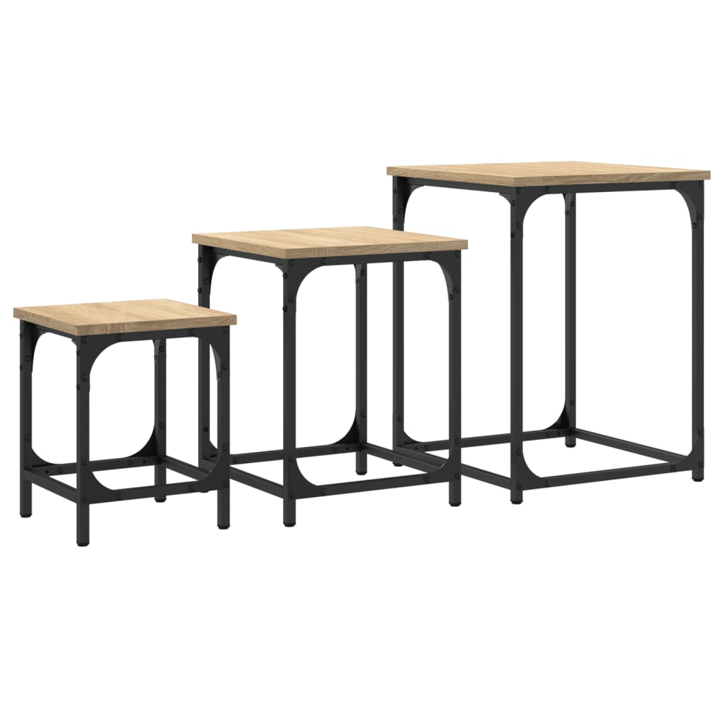 Tables basses gigognes 3 pcs chêne sonoma bois d’ingénierie - Tables basses