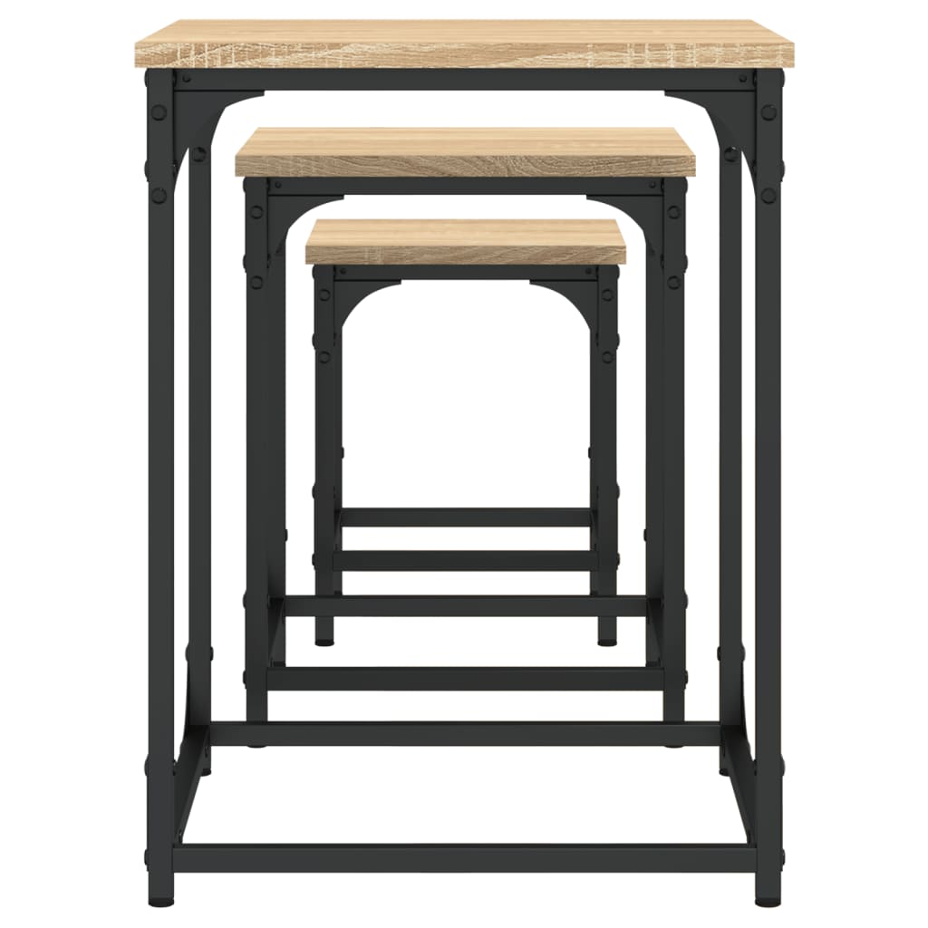 Tables basses gigognes 3 pcs chêne sonoma bois d’ingénierie - Tables basses