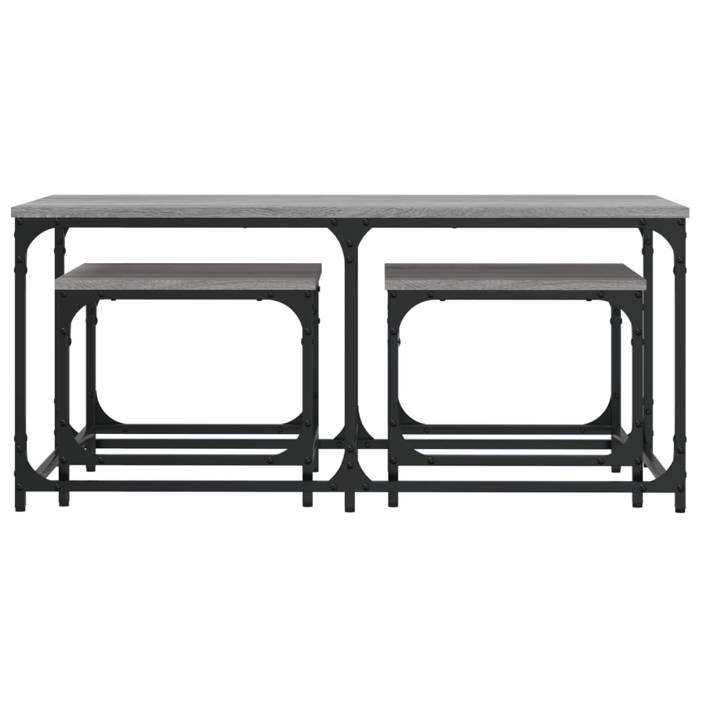 Tables basses gigognes 3 pcs sonoma gris bois d’ingénierie - Tables basses