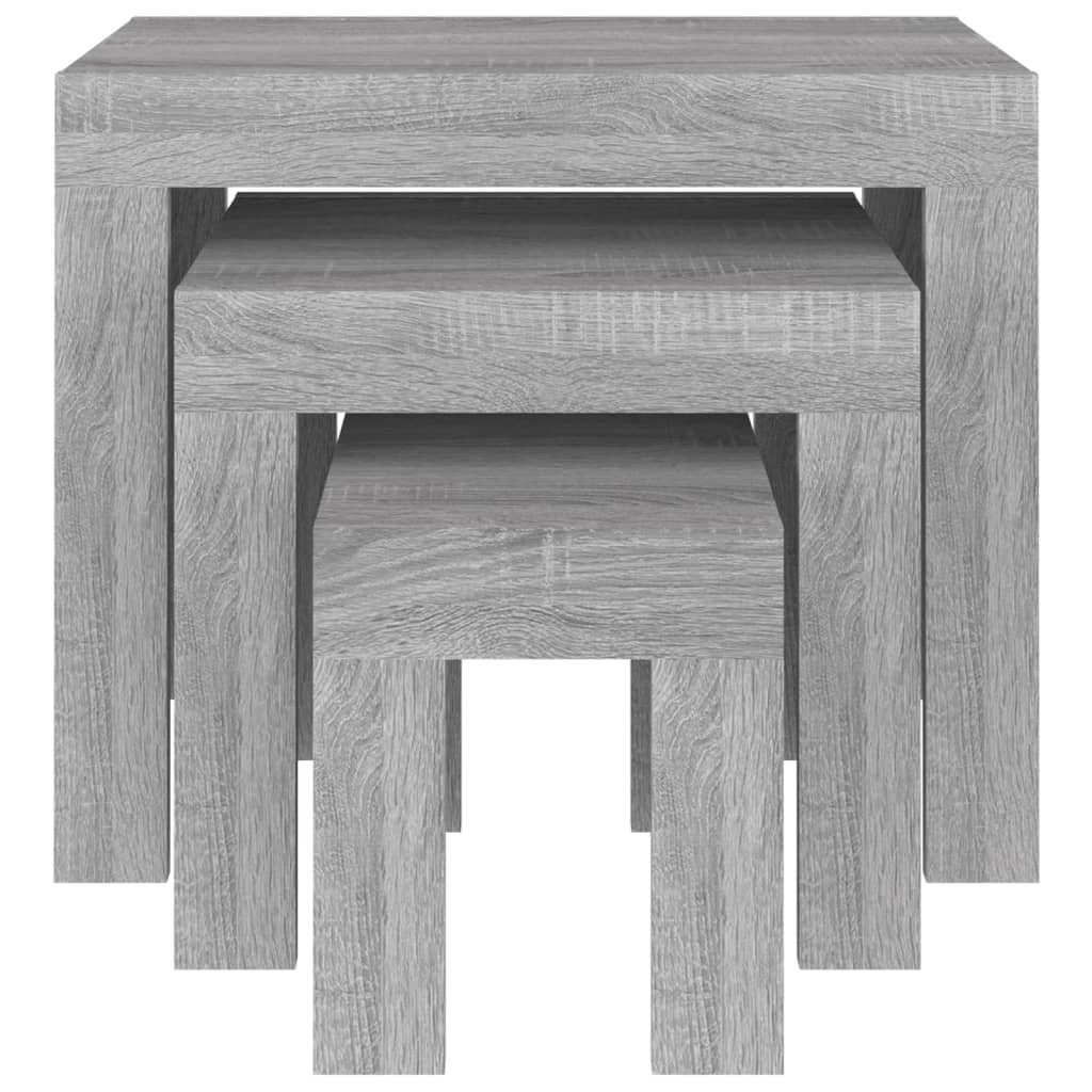 Tables basses gigognes 3 pcs sonoma gris bois d’ingénierie - Tables basses