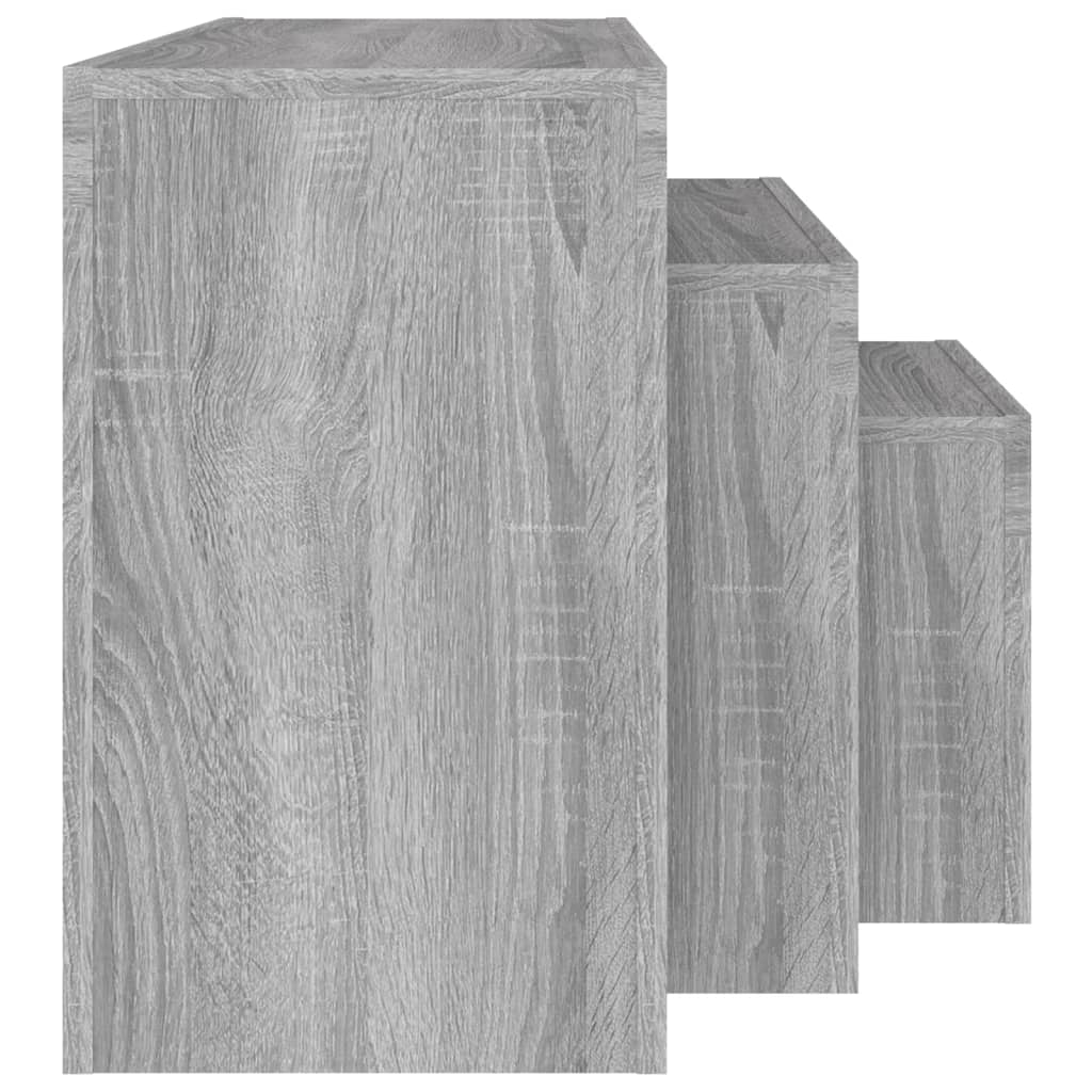 Tables basses gigognes 3 pcs sonoma gris bois d’ingénierie - Tables basses