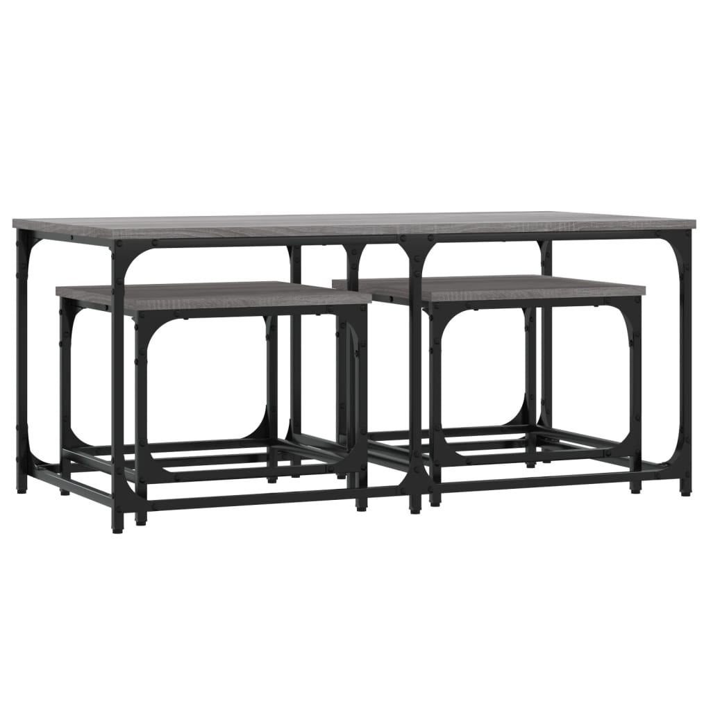 Tables basses gigognes 3 pcs sonoma gris bois d’ingénierie - Tables basses