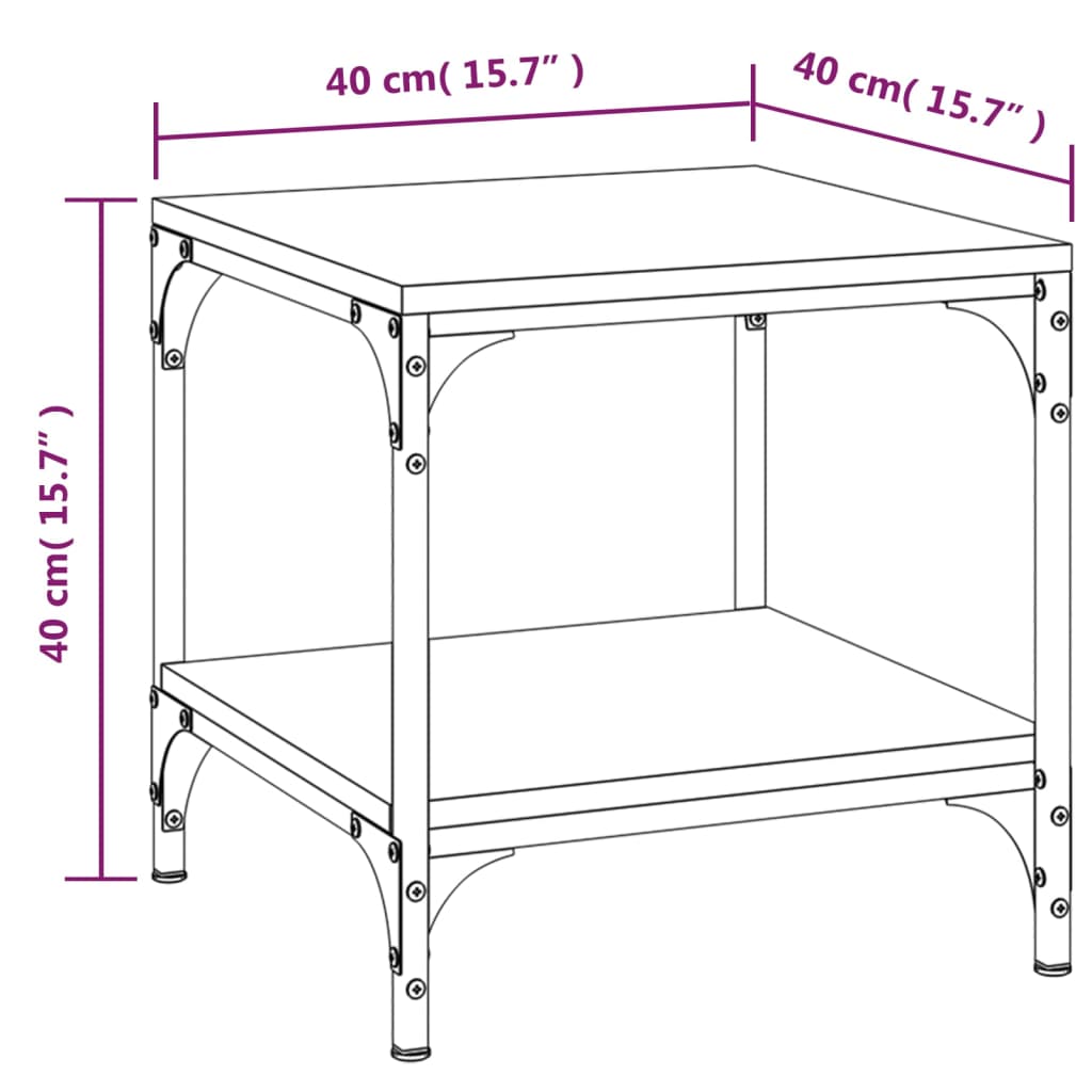 Tables d’appoint 2 pcs Chêne fumé 40x40x40 cm Bois d’ingénierie - Tables basses