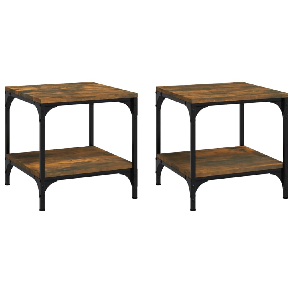 Tables d’appoint 2 pcs Chêne fumé 40x40x40 cm Bois d’ingénierie - Tables basses