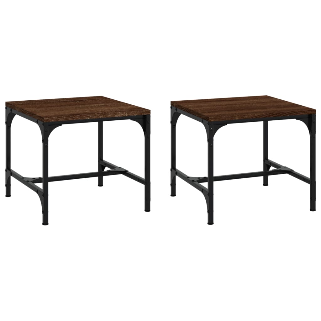 Tables d’appoint 2 pcs Chêne marron 40x40x35 cm Bois ingénierie - Tables basses