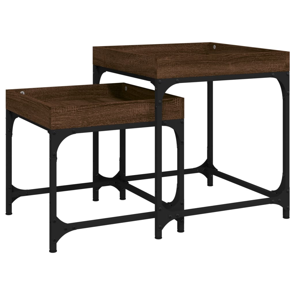 Tables d’appoint 2 pcs Chêne marron Bois d’ingénierie - Tables basses