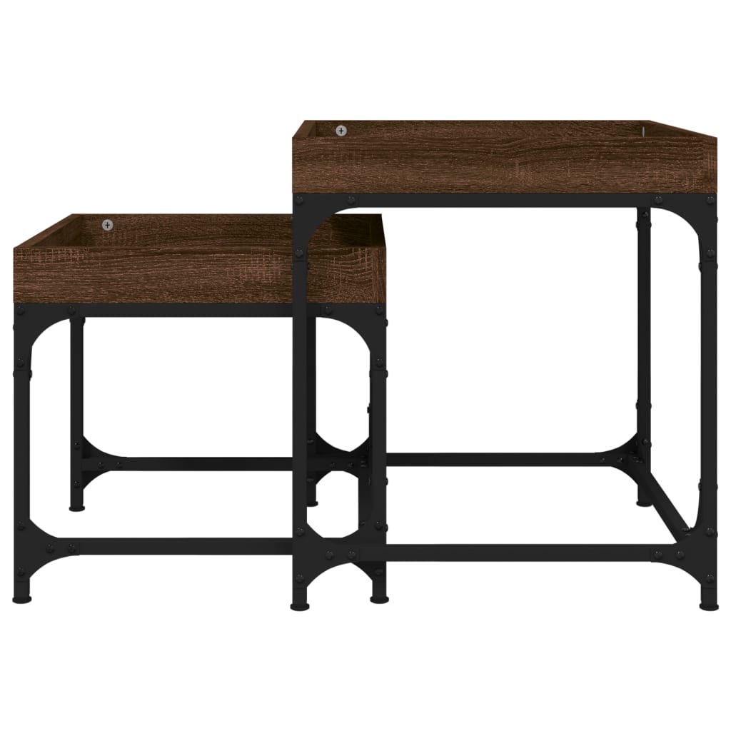 Tables d’appoint 2 pcs Chêne marron Bois d’ingénierie - Tables basses