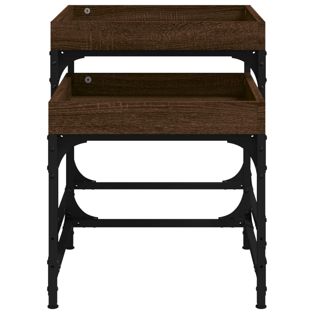 Tables d’appoint 2 pcs Chêne marron Bois d’ingénierie - Tables basses