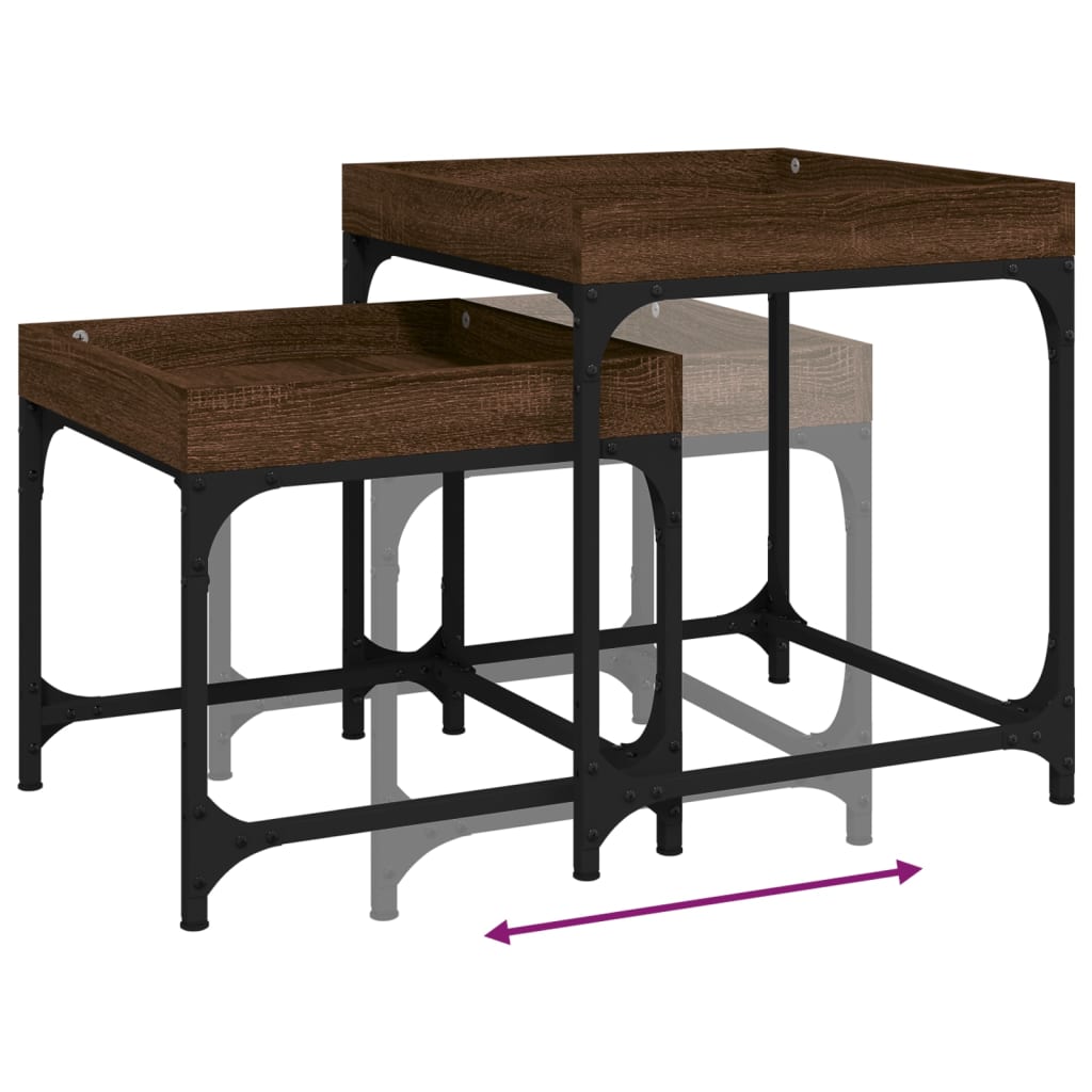 Tables d’appoint 2 pcs Chêne marron Bois d’ingénierie - Tables basses
