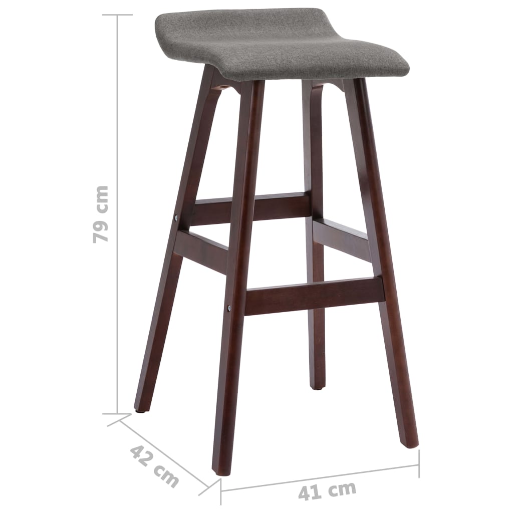 Tabourets de bar lot de 2 gris foncé tissu - Tabourets de bar