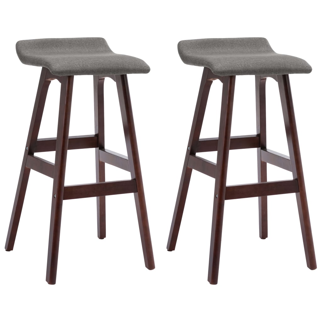 Tabourets de bar lot de 2 gris foncé tissu - Tabourets de bar