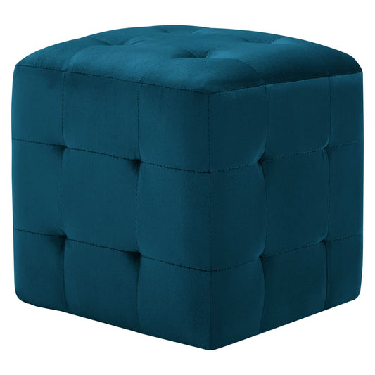 2 pcs Poufs Bleu 30 x 30 x 30 cm Tissu velours - Poufs