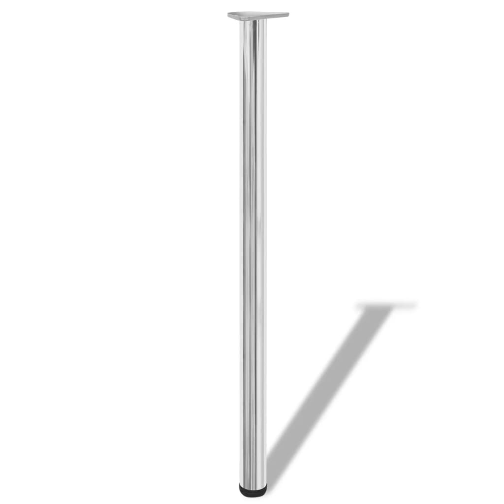 4 pieds de table réglables en hauteur 1100 mm Chromé - Pieds de table
