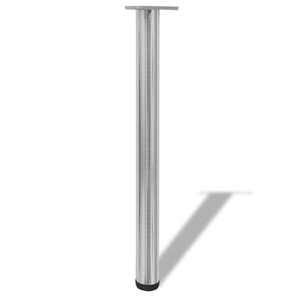 4 pieds de table réglables en hauteur 710 mm Nickel brossé - Pieds de table