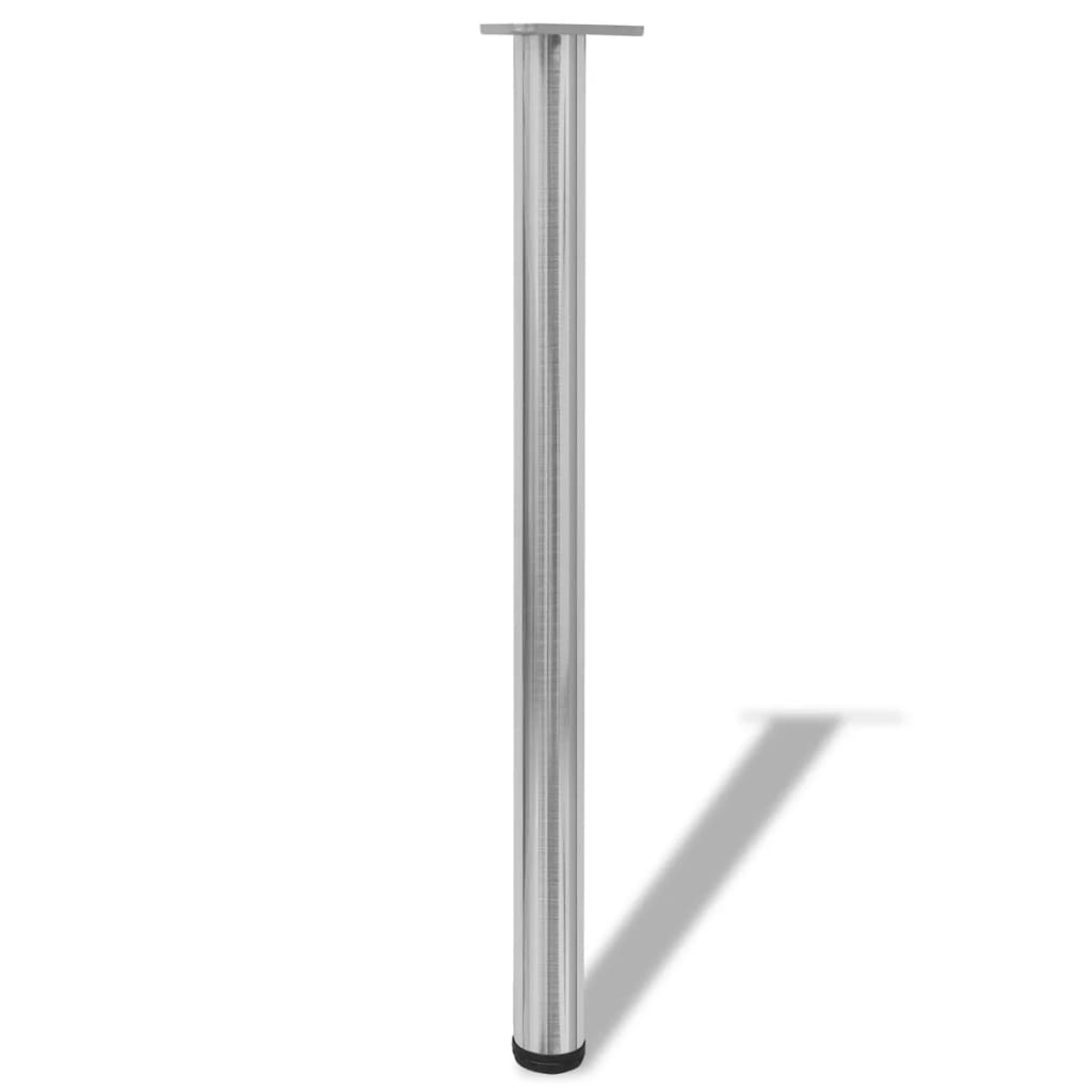 4 pieds de table réglables en hauteur 870 mm Nickel brossé - Pieds de table