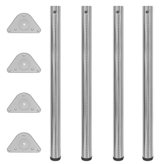 4 pieds de table réglables en hauteur 870 mm Nickel brossé - Pieds de table