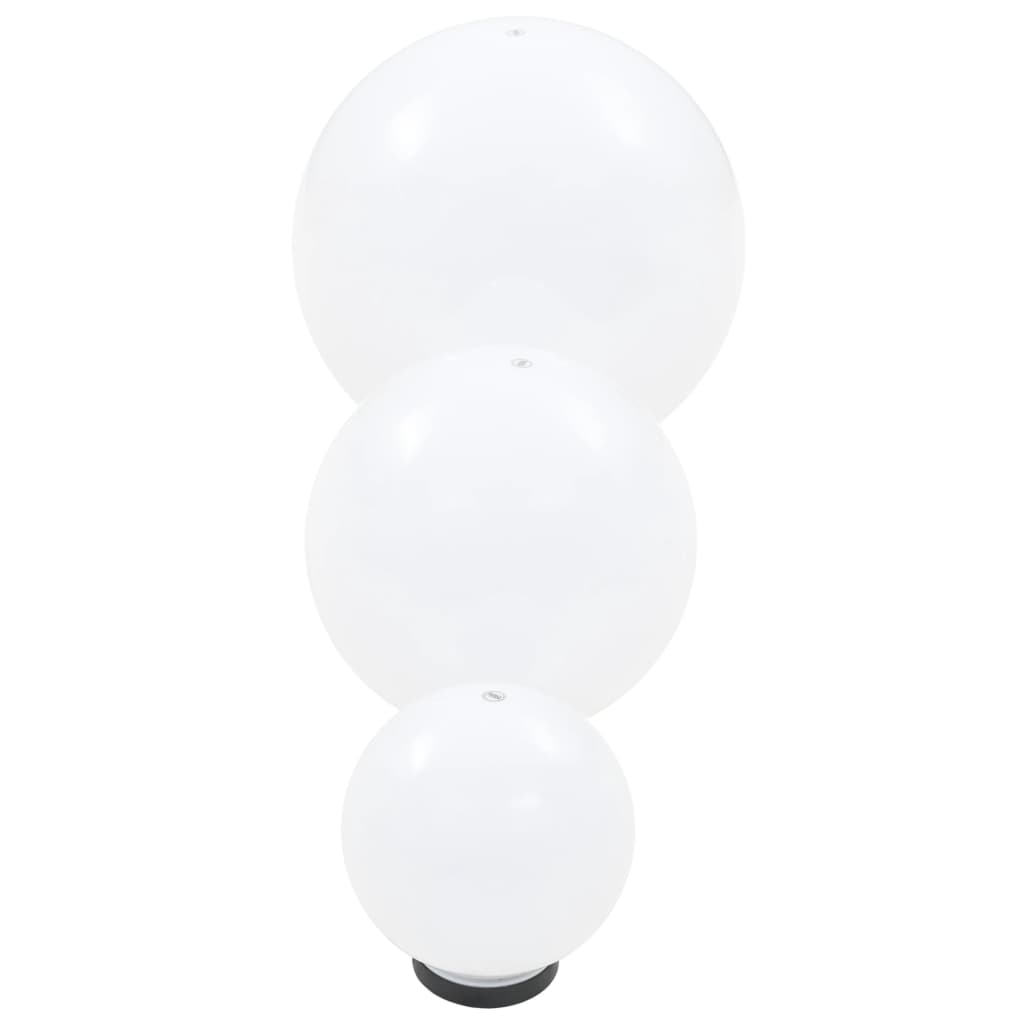 6 pcs Jeu de lampe boule à LED PMMA sphérique 20/30/40 cm - Éclairage extérieur