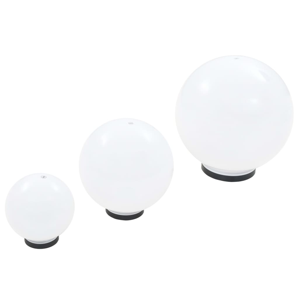 6 pcs Jeu de lampe boule à LED PMMA sphérique 20/30/40 cm - Éclairage extérieur