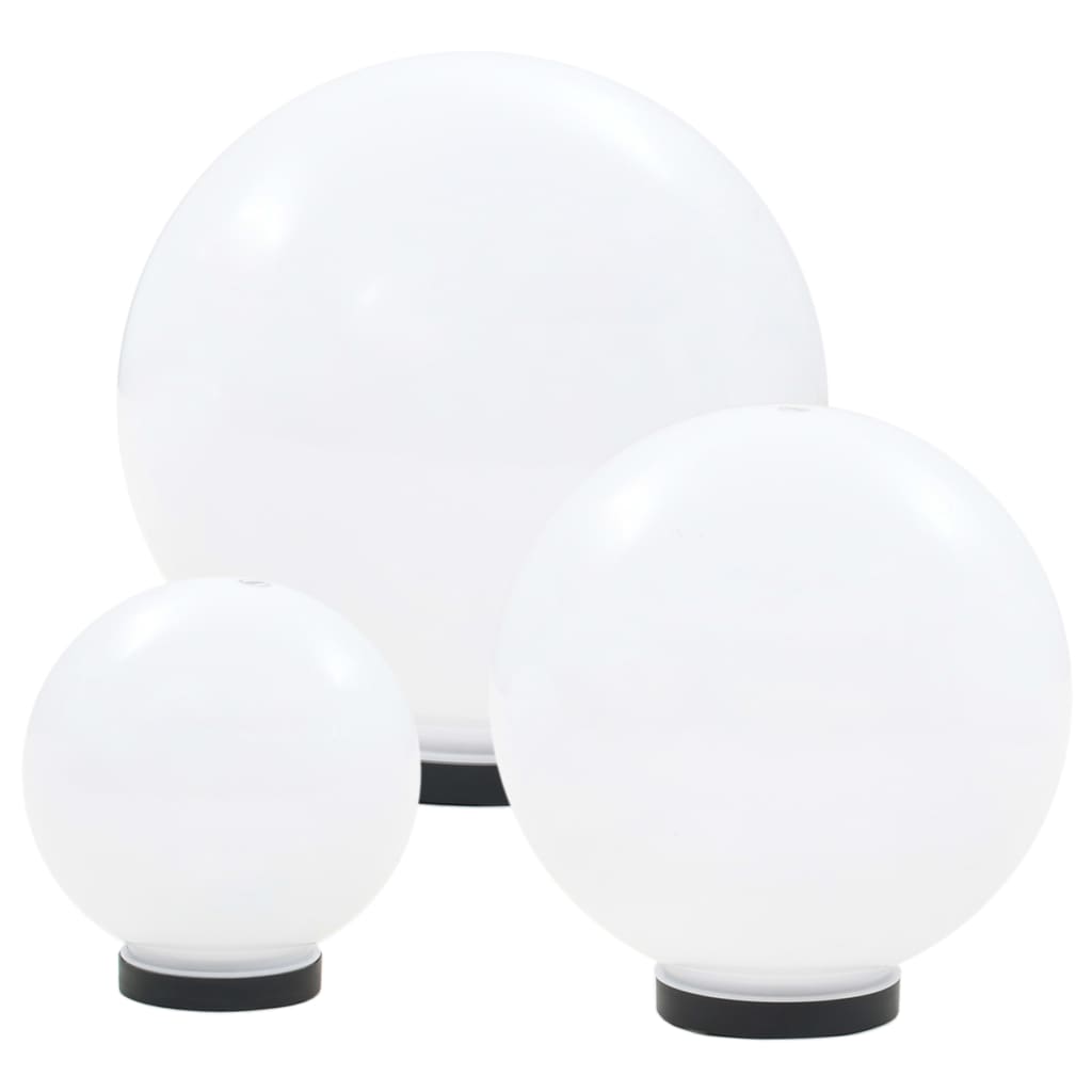 6 pcs Jeu de lampe boule à LED PMMA sphérique 20/30/40 cm - Éclairage extérieur