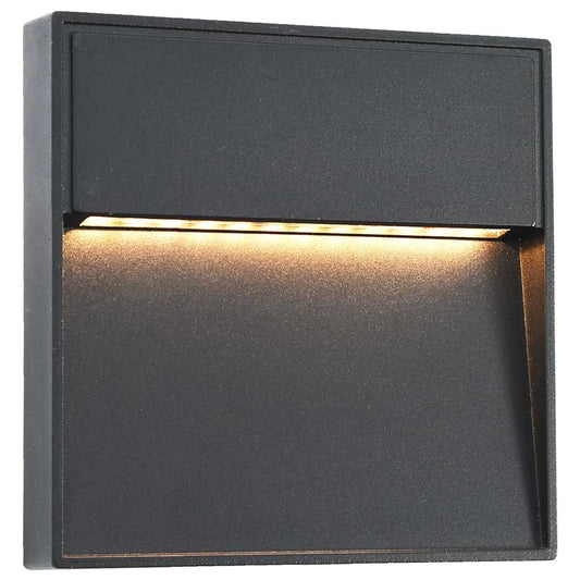 2 pcs Appliques murales LED d'extérieur 3 W Noir Carré
