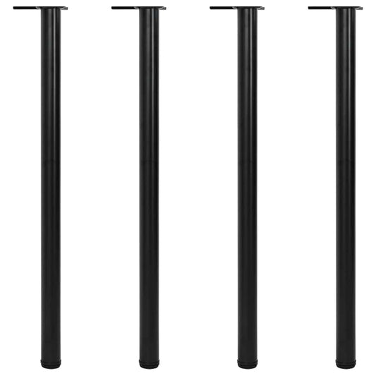 4 pieds de table réglables en hauteur Noir 1100 mm