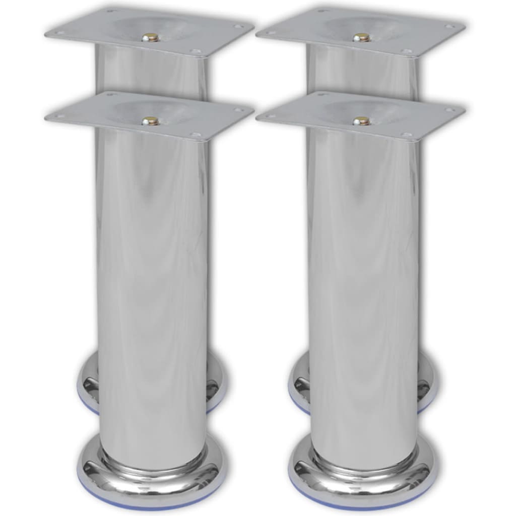 4 pcs Pieds ronds de canapé Chrome 180 mm