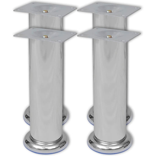 4 pcs Pieds ronds de canapé Chrome 180 mm