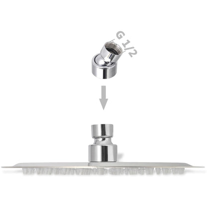 Tête de douche plongeante ronde en acier inoxydable 20 cm