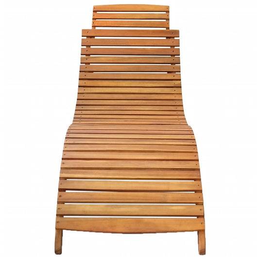 Chaise longue Bois d'acacia solide Marron