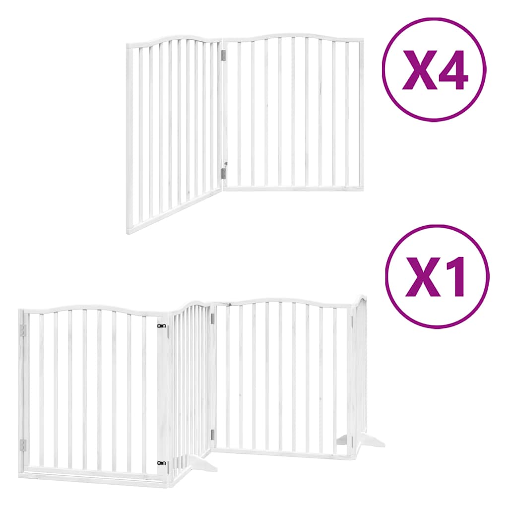 Barrière pour chien porte pliable 12 panneaux bois de peuplier