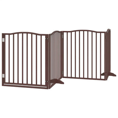 Barrière pour chien porte pliable 10 panneaux bois de peuplier