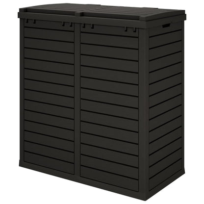 Poubelle d'extérieur noir 78x41x86 cm polypropylène