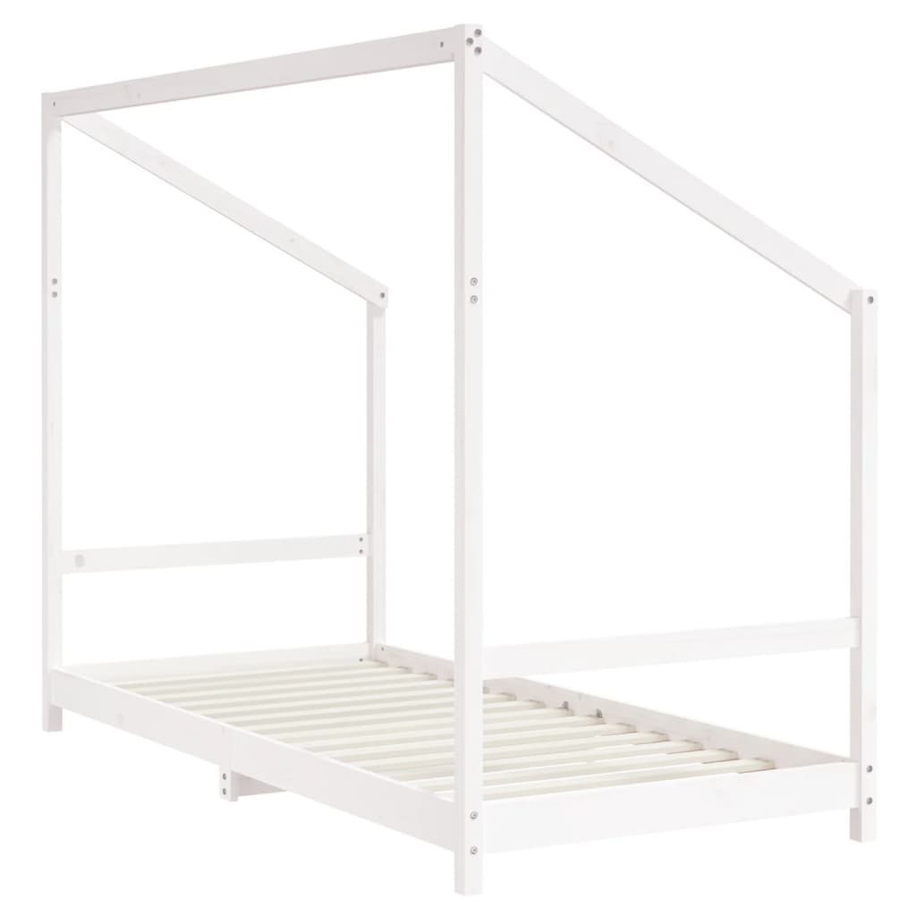 Cadre de lit d'enfant blanc 2x(90x190) cm bois de pin massif