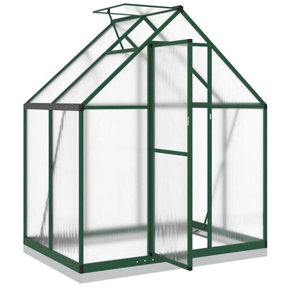 Serre avec cadre de base vert 169x114x202 cm aluminium