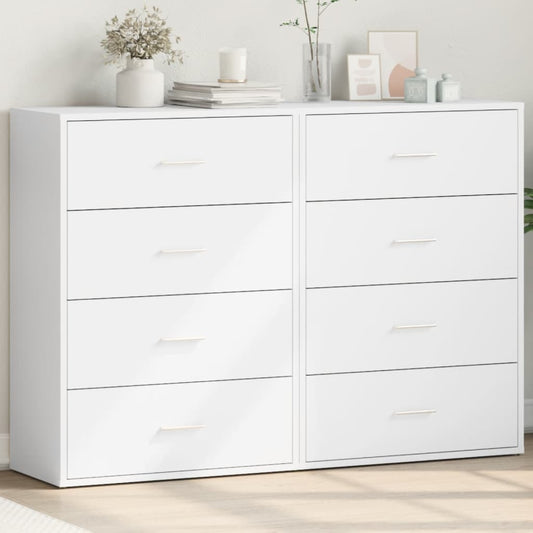 Buffets 2 pcs blanc 60x31x84 cm bois d'ingénierie