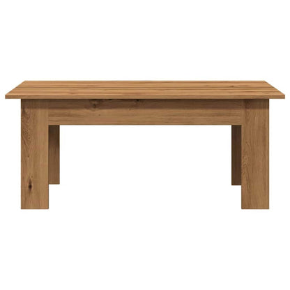 Table basse chêne artisanal 100x60x42 cm bois d'ingénierie