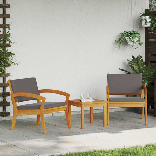2 chaises de jardin 59,5 x 70,5 x 72,5 cm en bois d'acacia massif