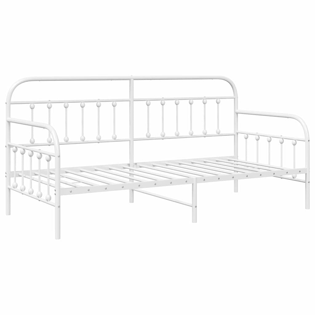 Cadre de lit de jour avec tête de lit Blanc 107 x 203 cm Acier