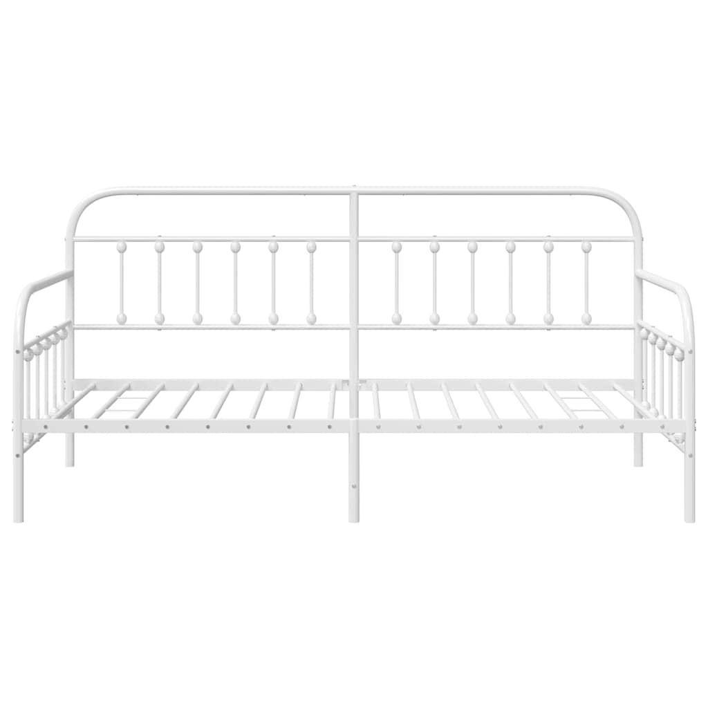 Cadre de lit de jour avec tête de lit Blanc 107 x 203 cm Acier