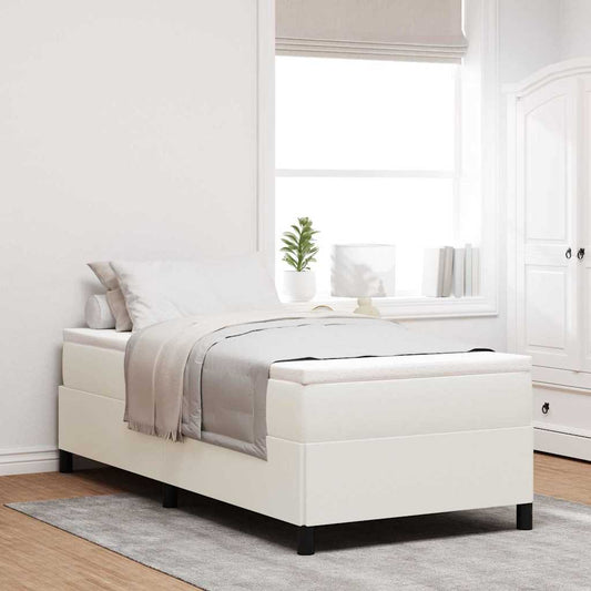 Cadre de lit Crème 80 x 200 cm Tissu en velours côtelé