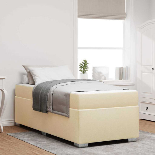 Cadre de lit Crème 90 x 200 cm tissu