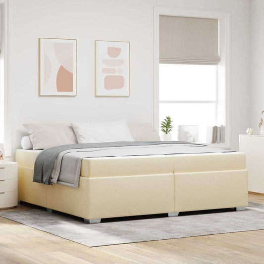 Cadre de lit Crème 200 x 200 cm tissu