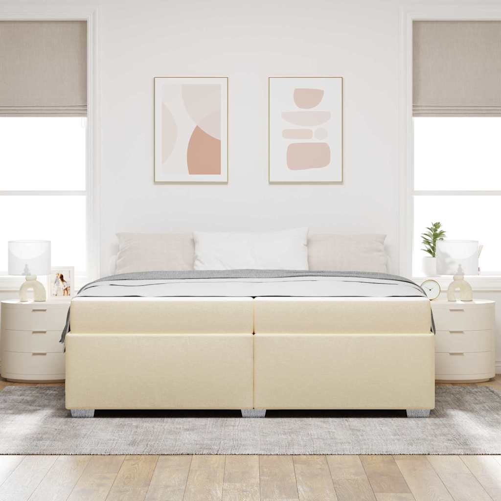 Cadre de lit Crème 200 x 200 cm tissu