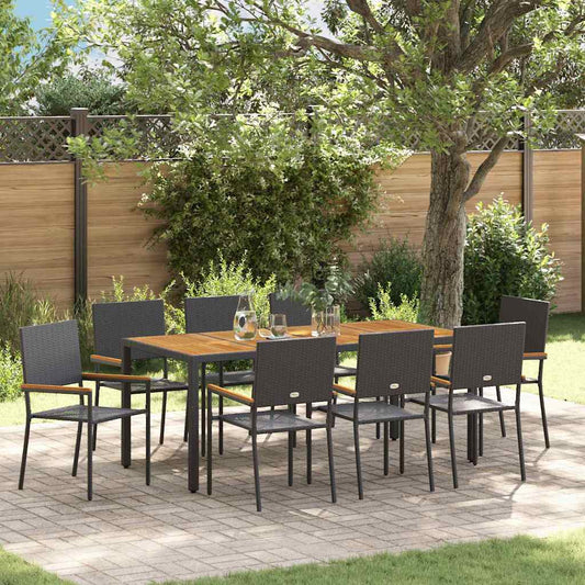 9 pcs Noir, Marron 190 x 90 x 75 cm