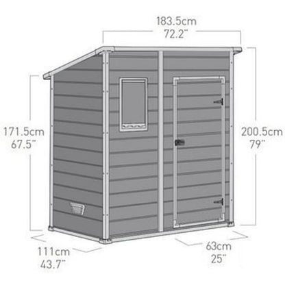 Abri de jardin Manor Pent 64 gris - Cabanes & abris de jardin
