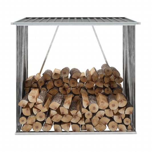 Abri de stockage à bois Acier galvanisé 163x83x154cm Anthracite - Accessoires pour range-bûches & porte-bûches