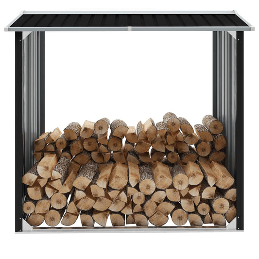 Abri de stockage à bois Acier galvanisé 172x91x154cm Anthracite - Accessoires pour range-bûches & porte-bûches