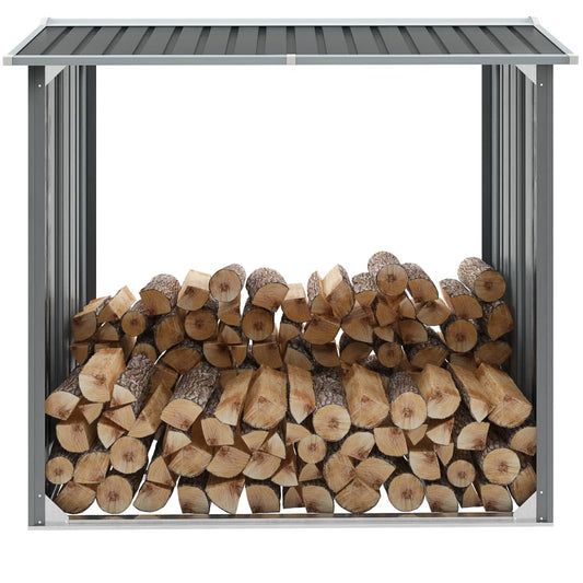 Abri de stockage de bois Acier galvanisé 172x91x154 cm Gris - Accessoires pour range-bûches & porte-bûches