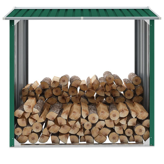 Abri de stockage de bois Acier galvanisé 172x91x154 cm Vert - Accessoires pour range-bûches & porte-bûches