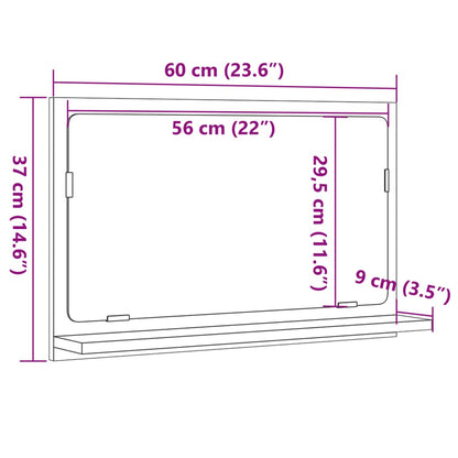 Armoire à miroir de salle de bain chêne artisanal 60x11x37 cm - Meubles-lavabos de salle de bains